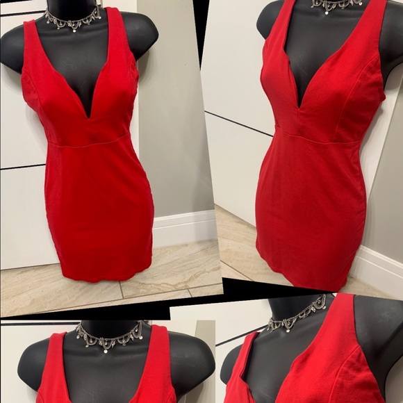 skin tight red dress